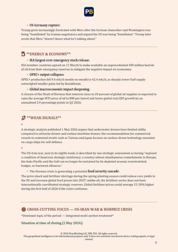 PetroBriefing extract — Energy & Weak Signals